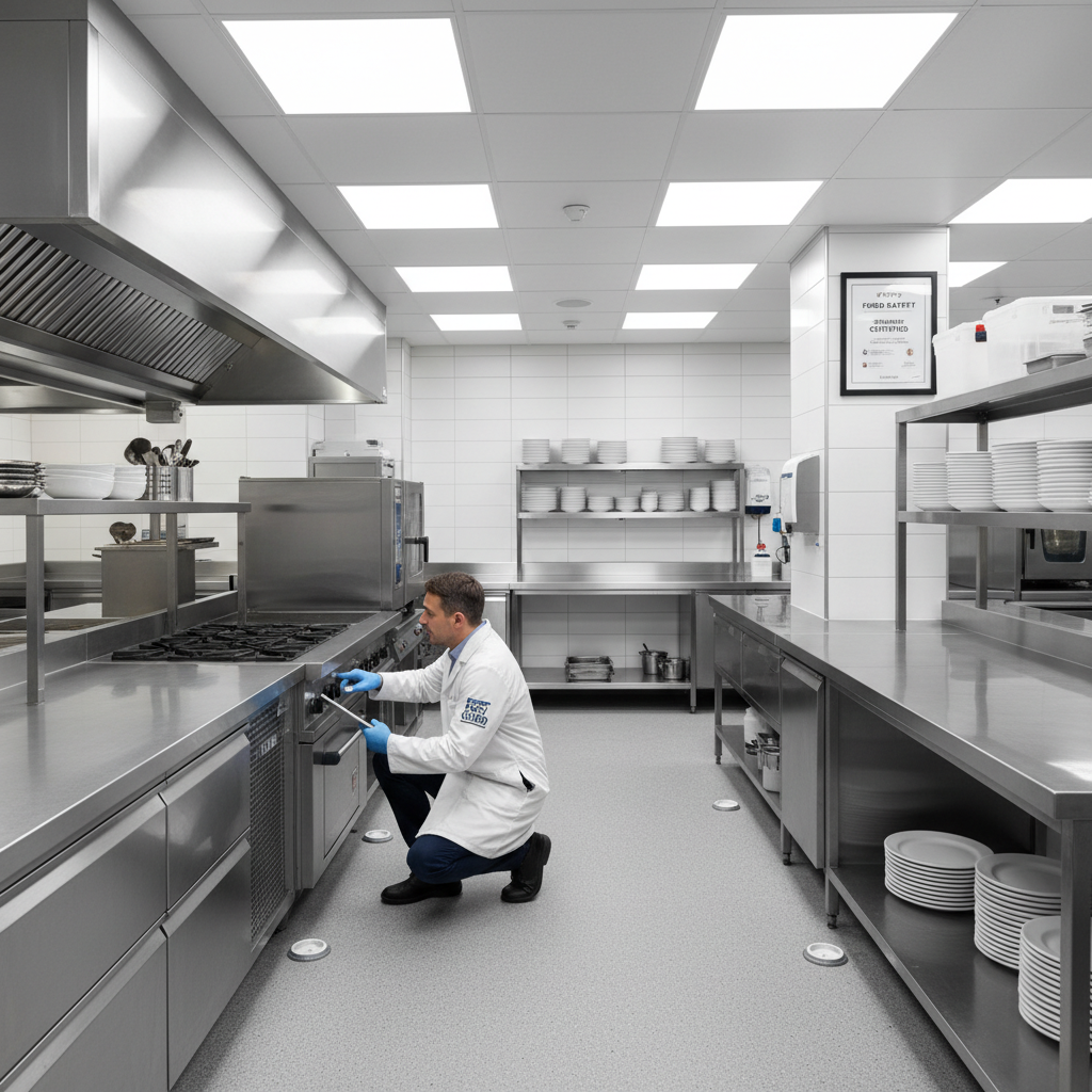 Clean commercial restaurant kitchen